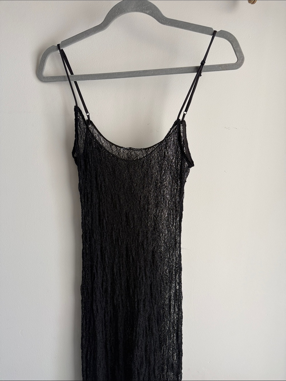 Zara Black Sheer Lace Overlay
